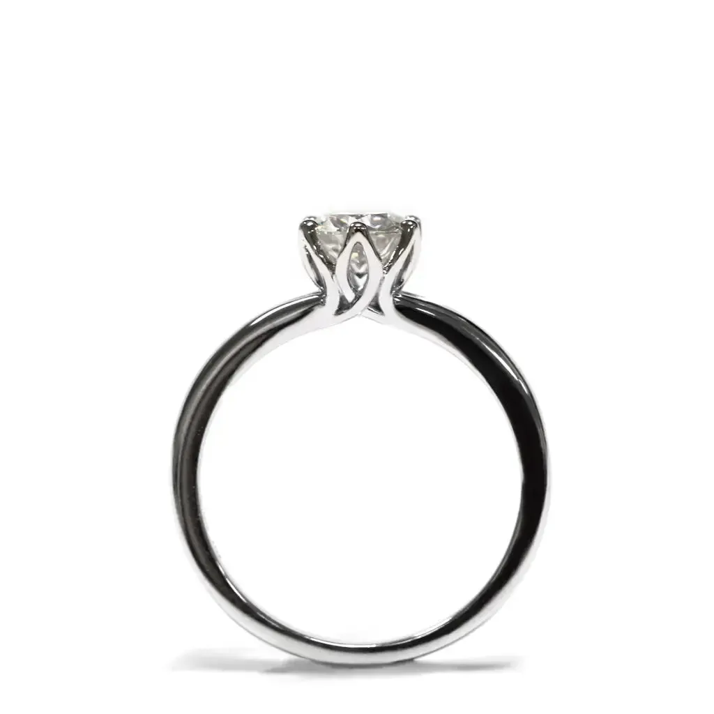 1 Carat Eleanor Round Moissanite Solitaire Ring in 18K gold