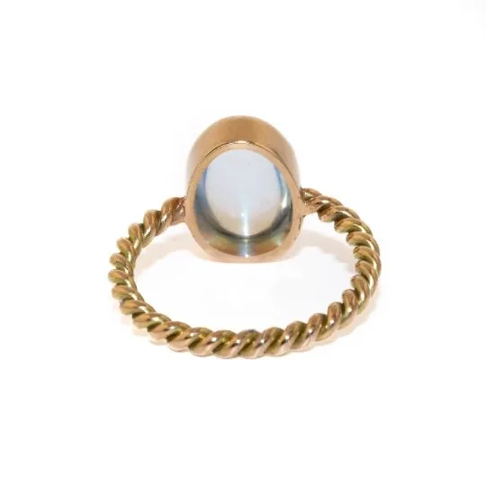 14K Gold x Rainbow Moon Stone Ring