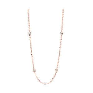 14KT Pink Gold & Diamond Diamonds By The Yard Bracelet & Necklace Neckwear Necklace  - 1-1/2 ctw