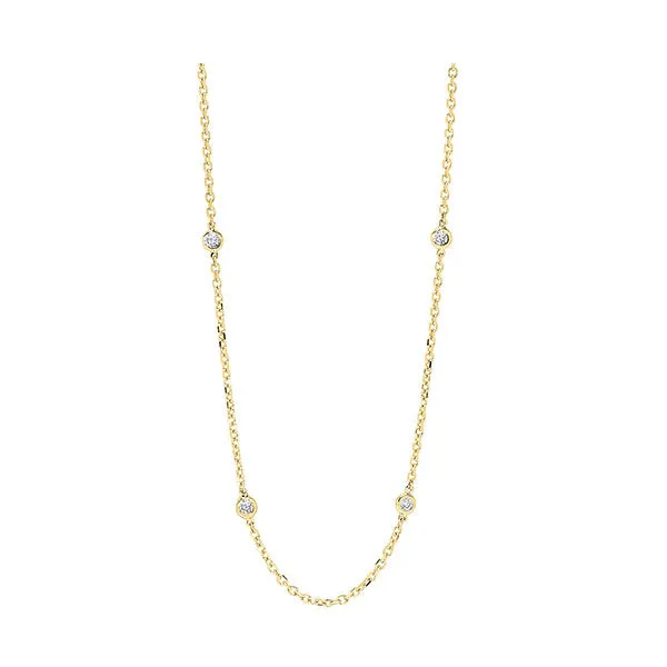 14KT Yellow Gold & Diamond Diamonds By The Yard Bracelet & Necklace Neckwear Necklace  - 1-1/2 ctw