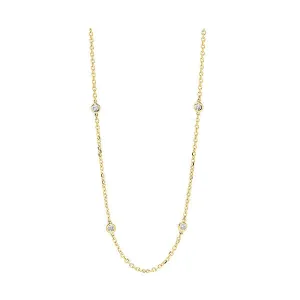 14KT Yellow Gold & Diamond Diamonds By The Yard Bracelet & Necklace Neckwear Necklace  - 1-1/2 ctw