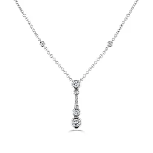 18ct White Gold 0.56ct Diamond Drop Necklace