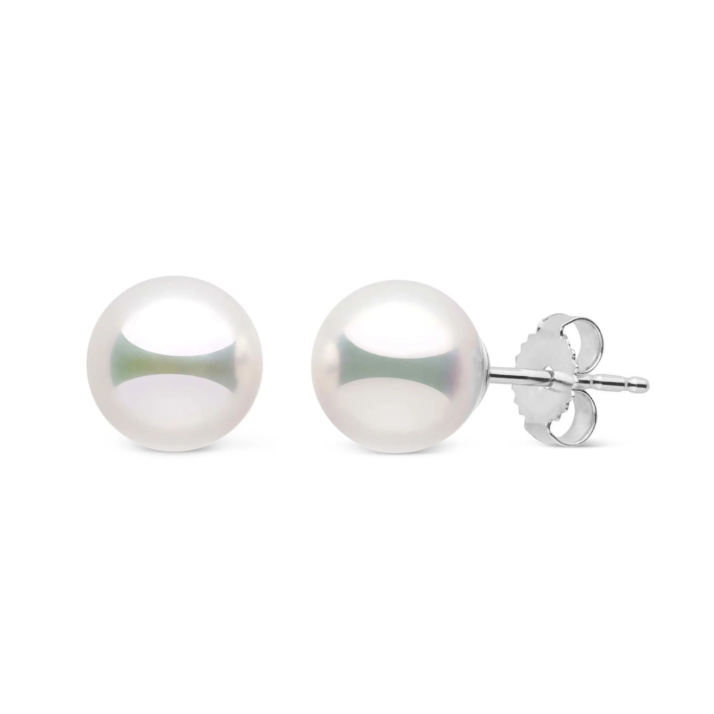 7.5-8.0 mm Natural White Hanadama Pearl Earrings