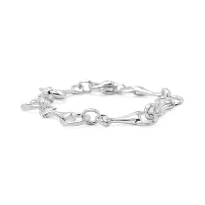 7.5" Sterling Silver Stirrup Link Bracelet