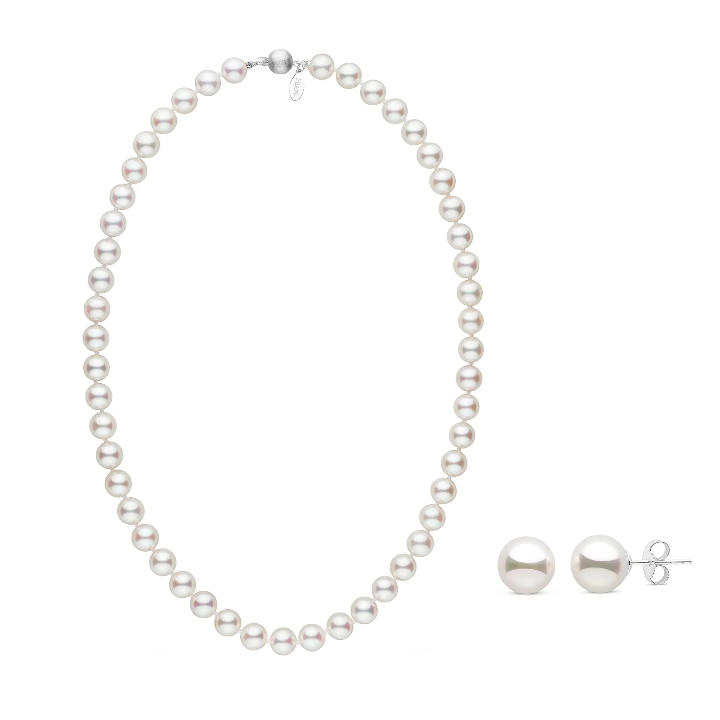 8.0-8.5 mm White Hanadama Akoya Pearl Set