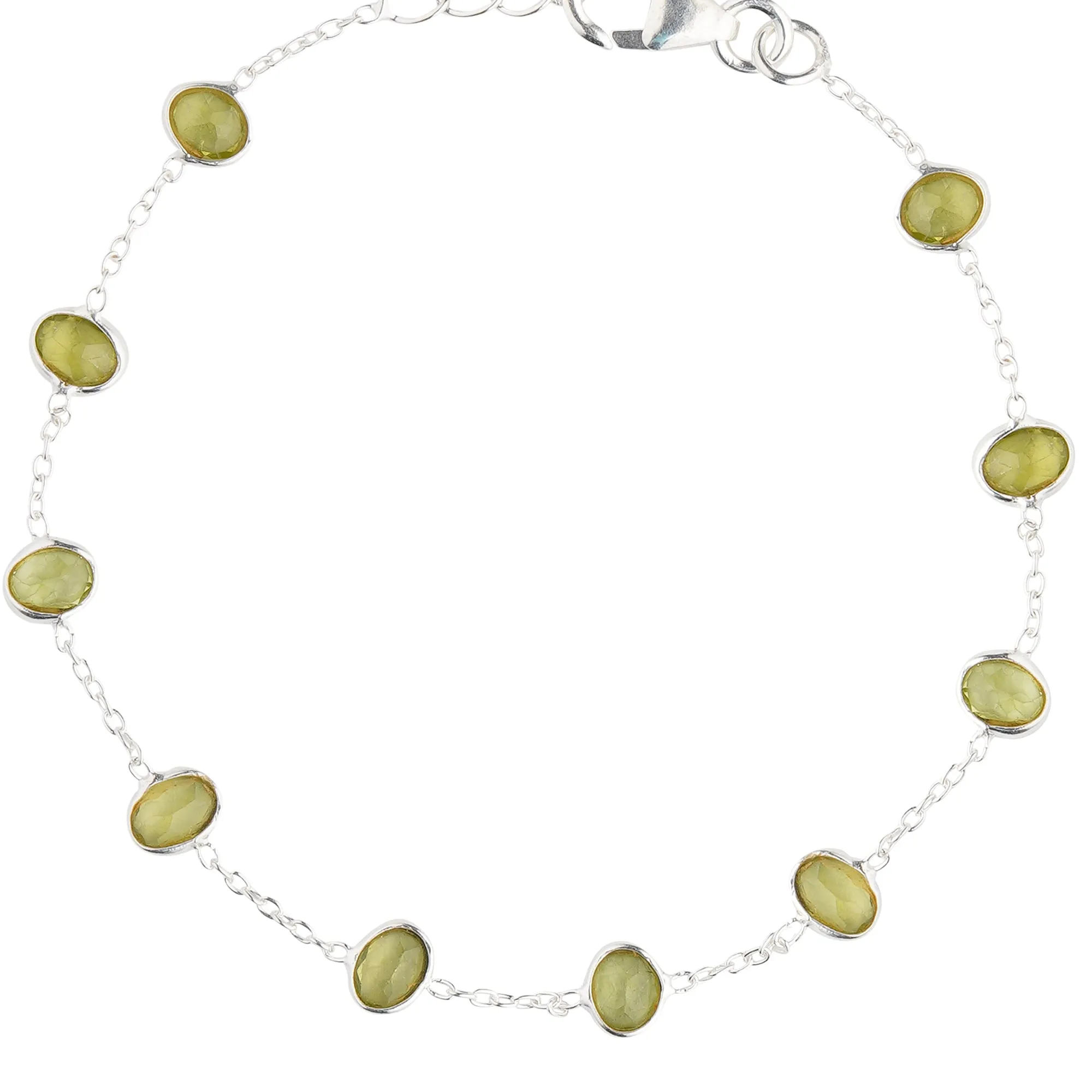 925 Sterling Silver Bracelet - Peridot Stone