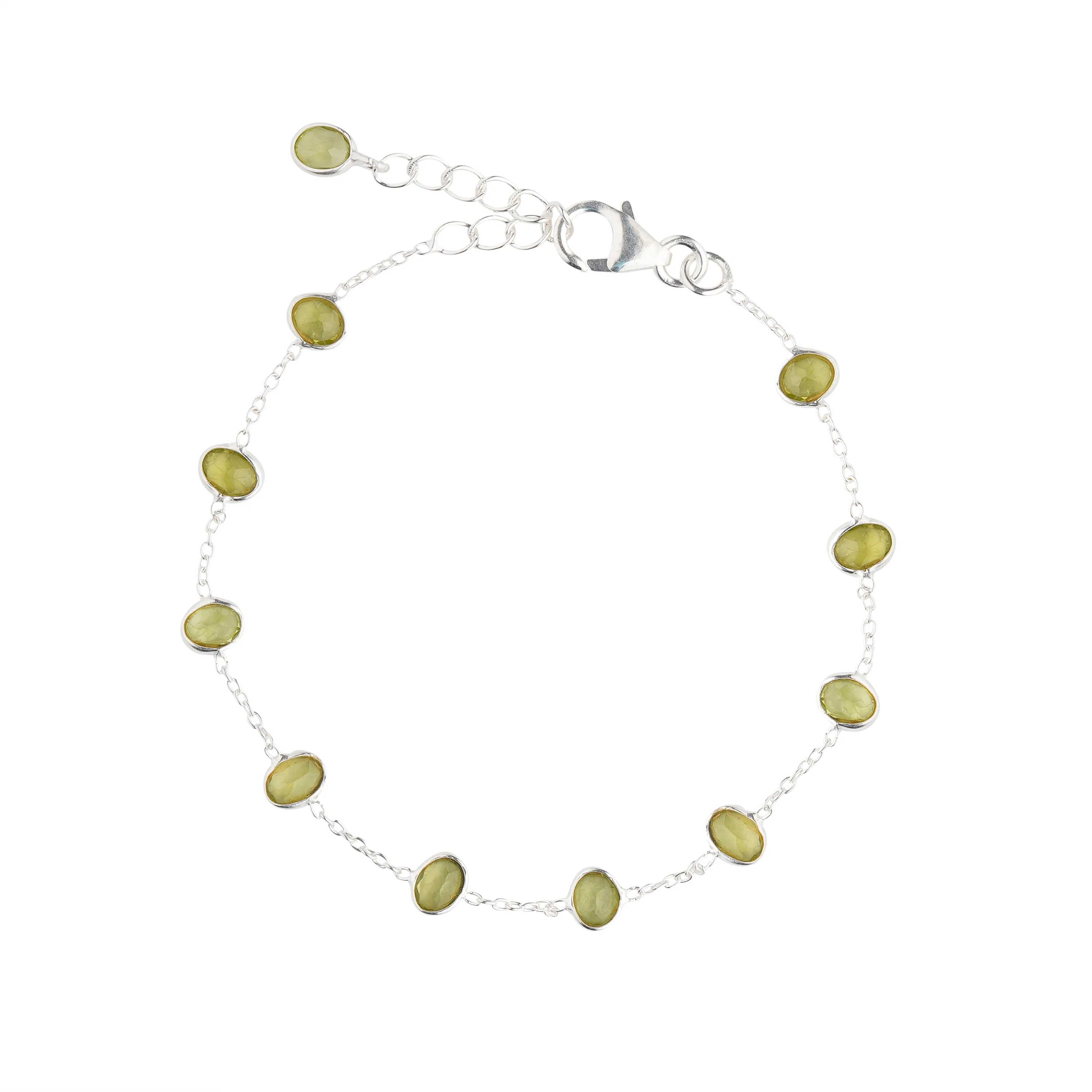 925 Sterling Silver Bracelet - Peridot Stone