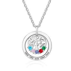 925 Sterling Silver Family Tree Pendant Necklace