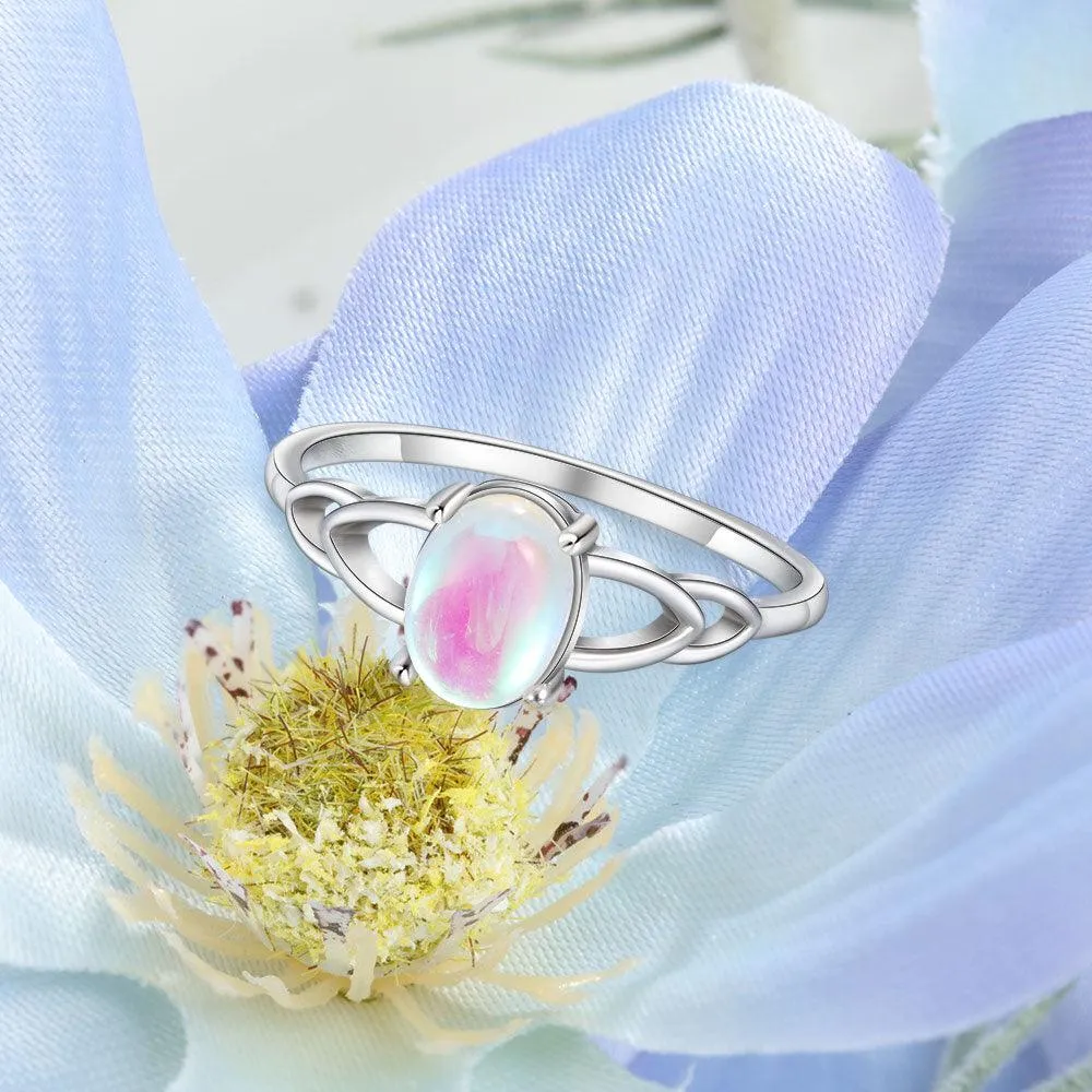 925 Sterling Silver Ring - Classy Oval Moonstone Ring