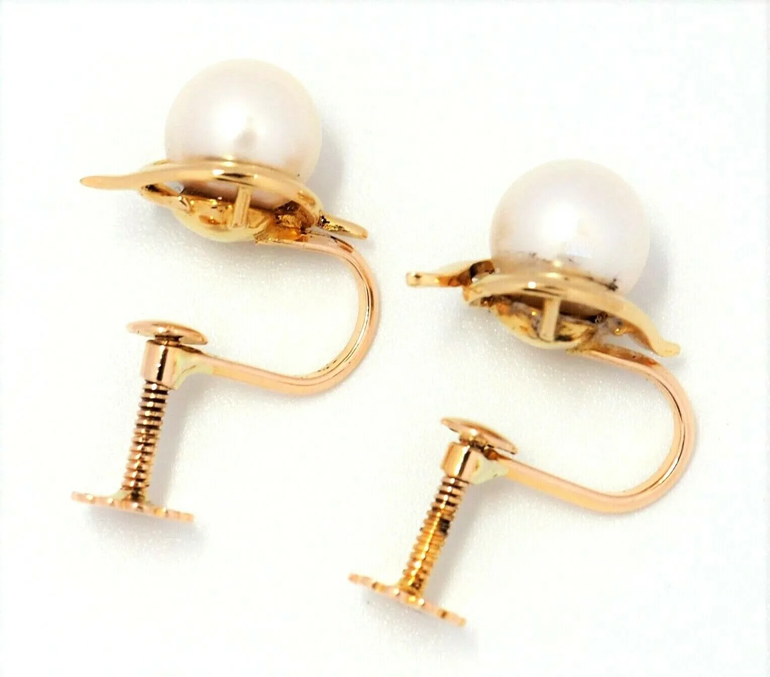 Akoya Pearl 14ct Yellow Gold Screw Back Stud Earrings