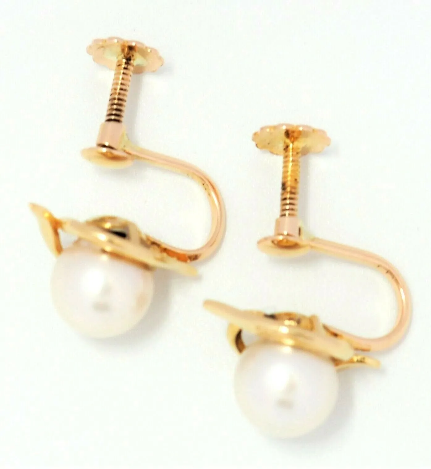 Akoya Pearl 14ct Yellow Gold Screw Back Stud Earrings