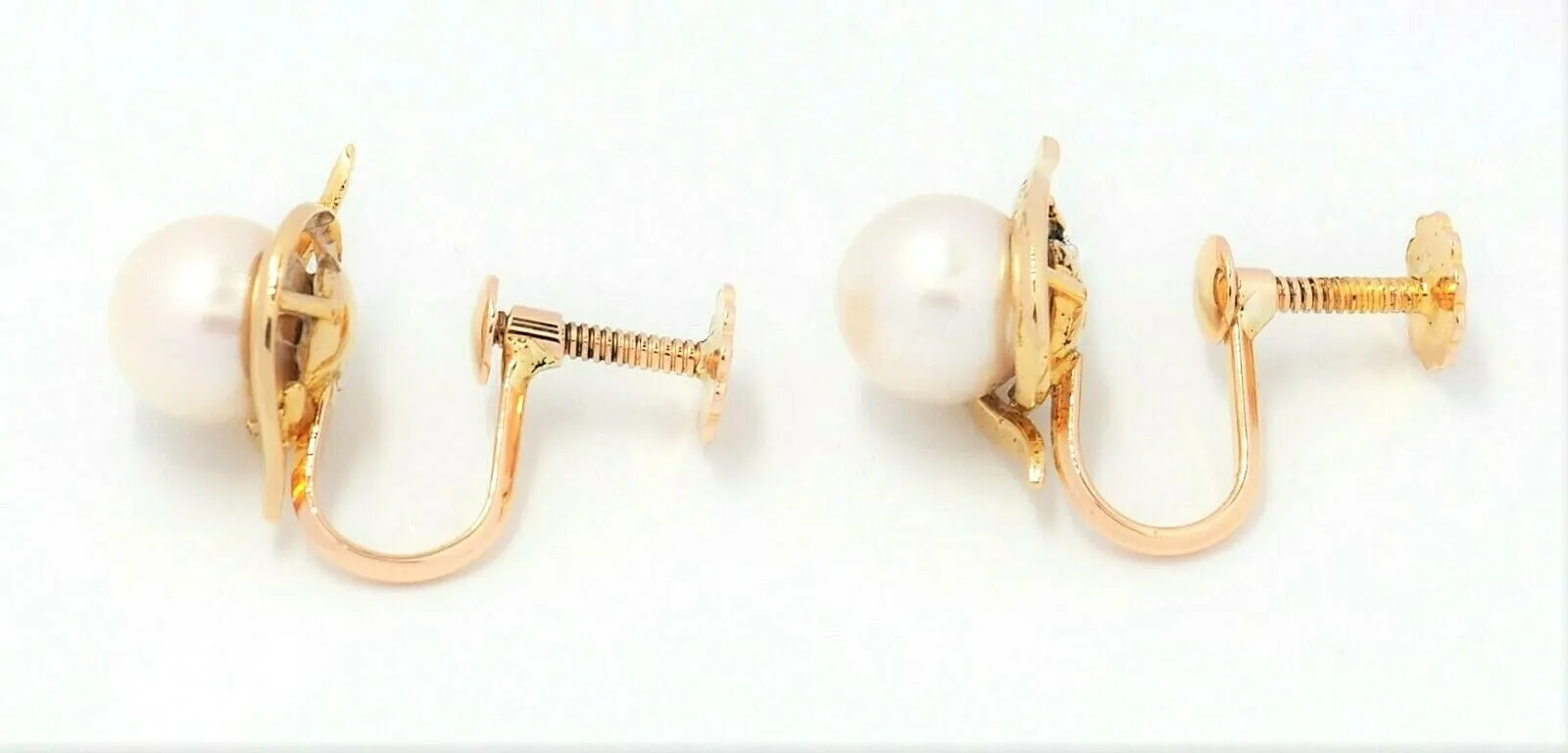 Akoya Pearl 14ct Yellow Gold Screw Back Stud Earrings