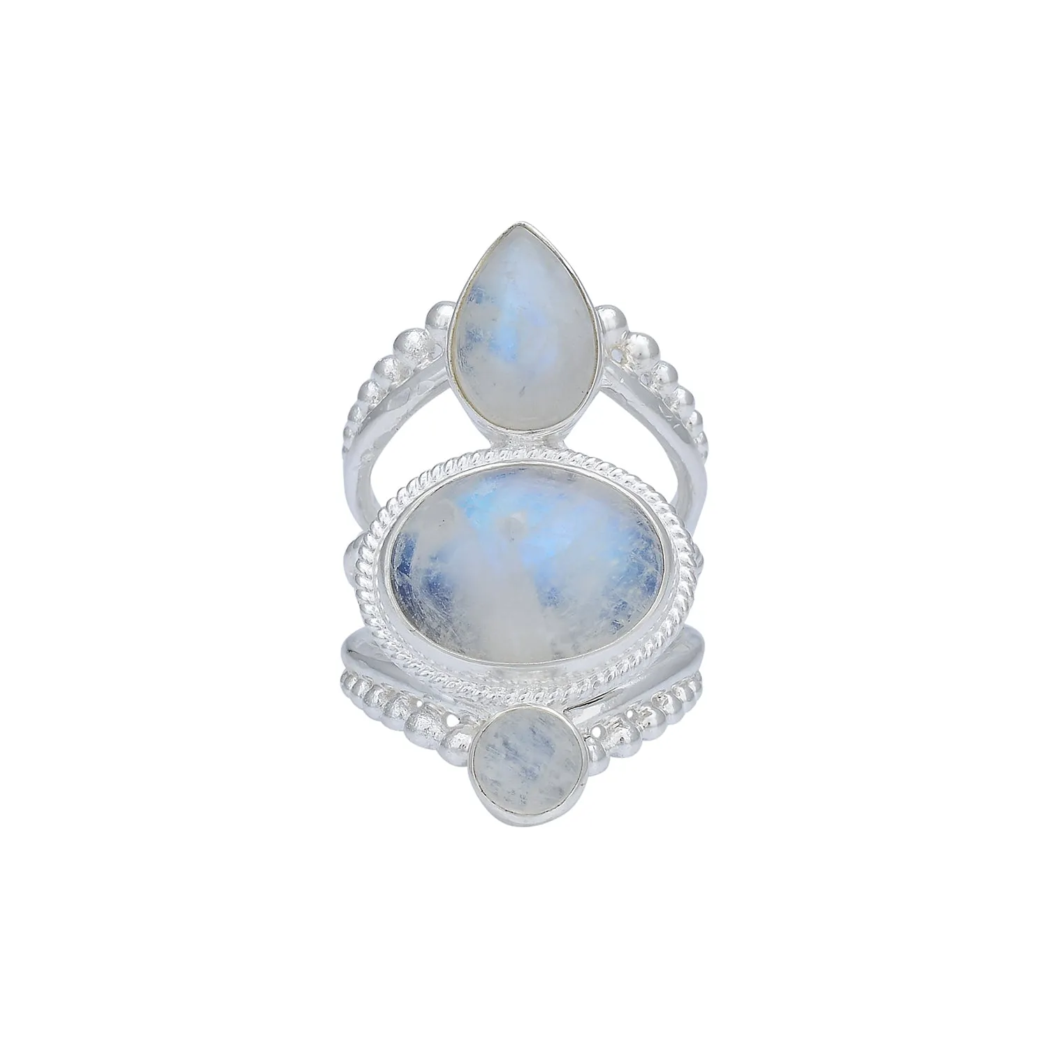 Amalthea Sterling Silver Rainbow Moonstone Ring