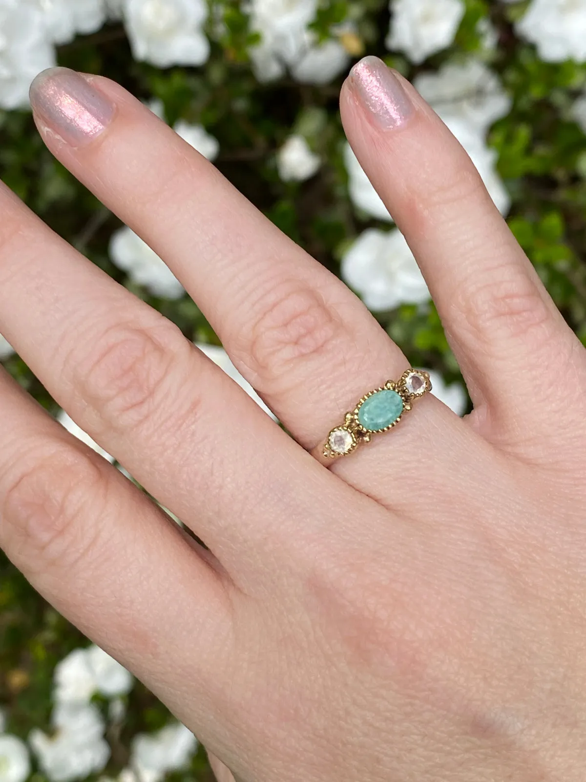 Amazonite & Moonstone Ring