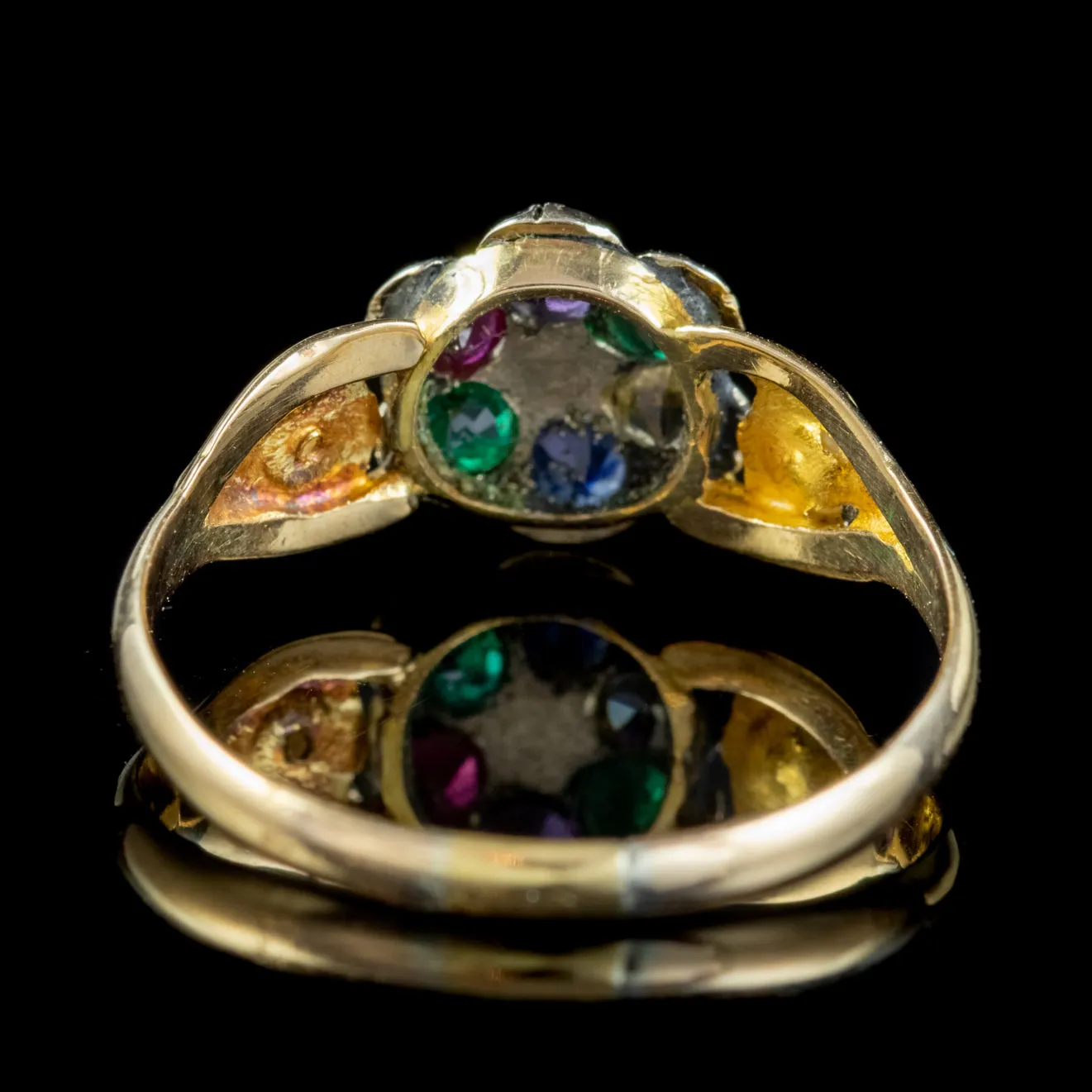 Antique Victorian Dearest Gemstone Ring 15Ct Gold Circa 1890