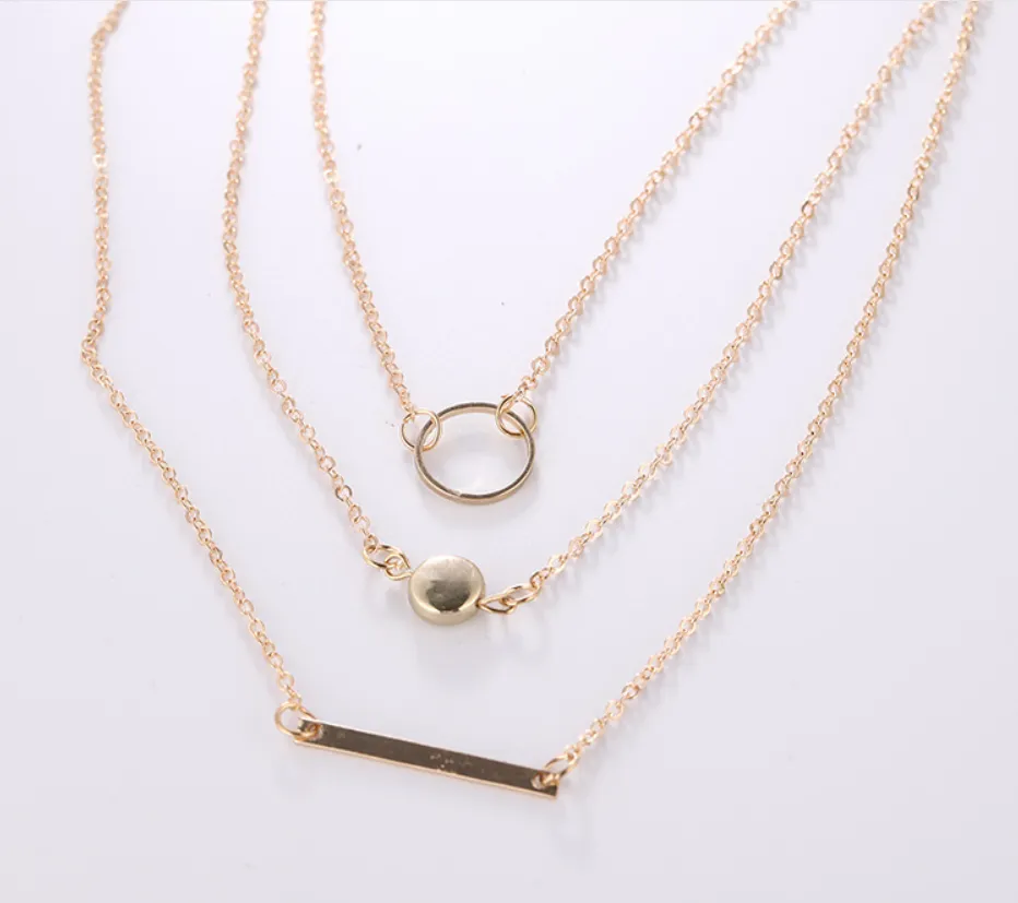 Aperture metal rod necklace