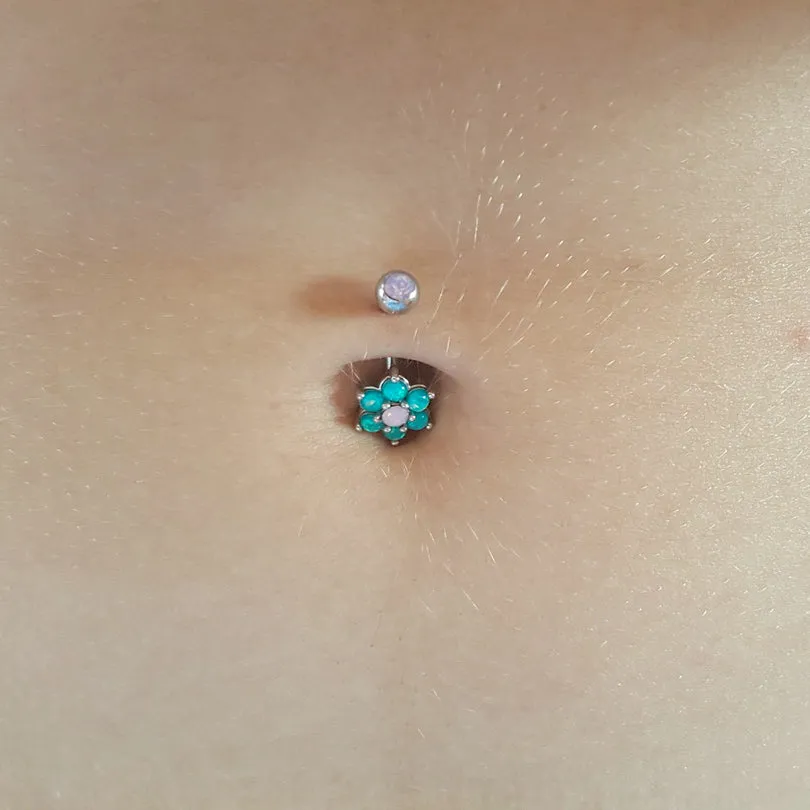 Astrid's Tantalising Bloom Belly Ring with Rose Gold Plating