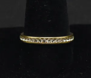 Avon - Gold Plated Rhinestone Infinity Band - Size 10.75