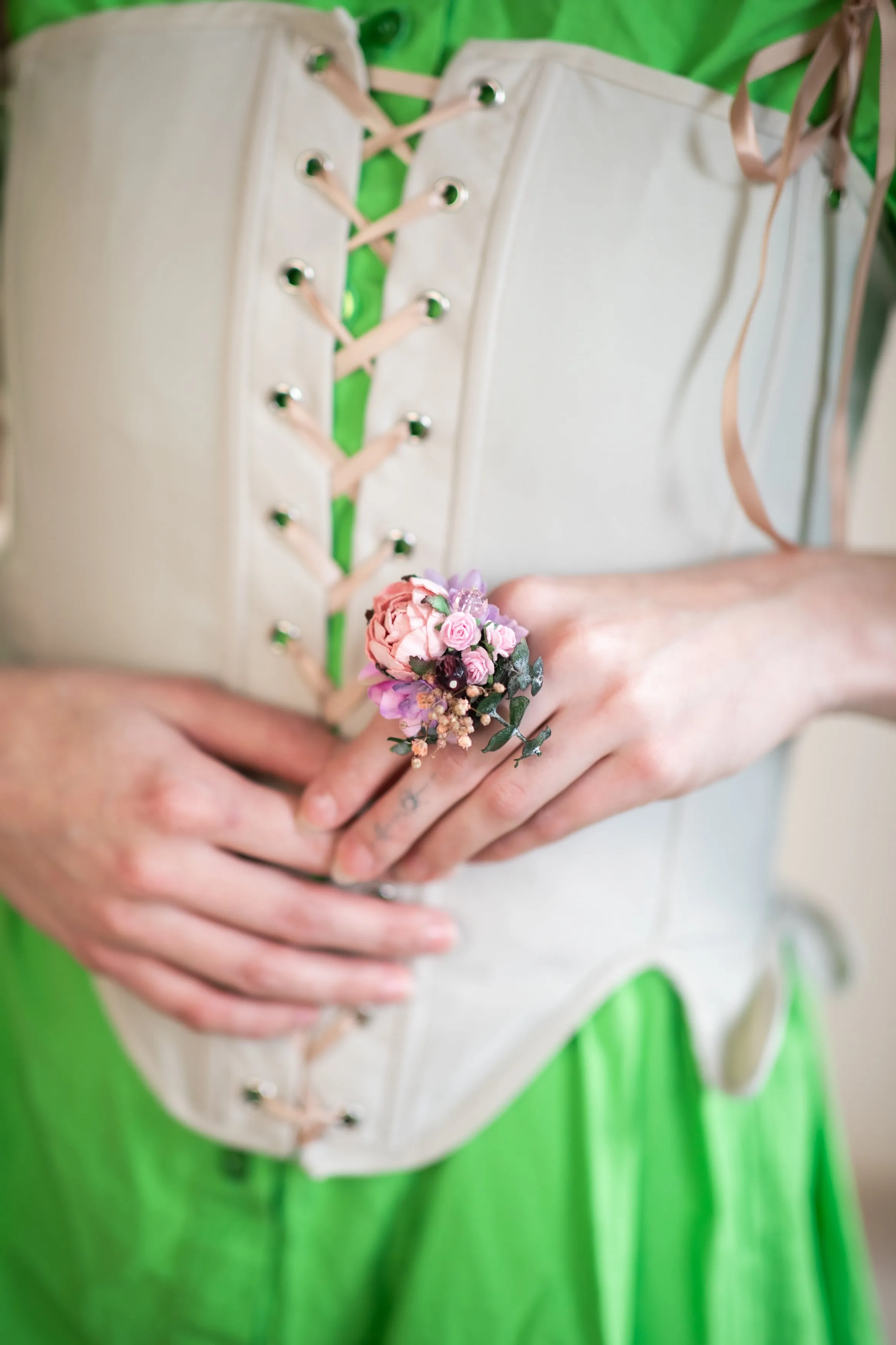 Big pink and purple flower ring