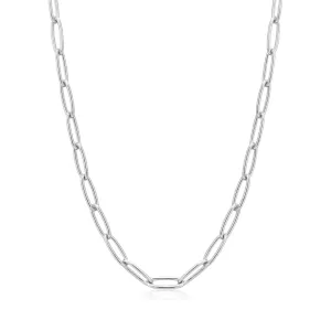 Bold Silver Paperclip Chain Necklace