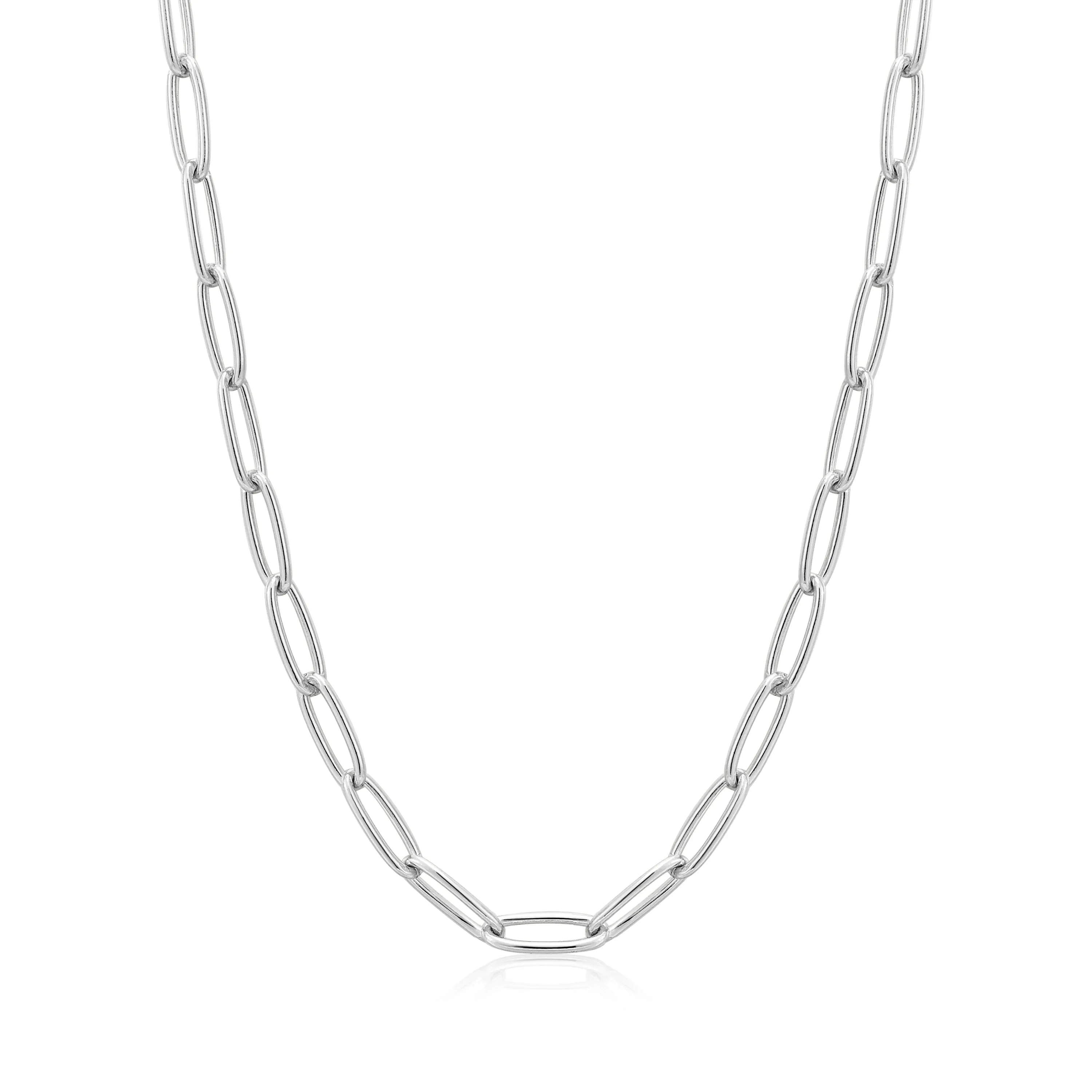 Bold Silver Paperclip Chain Necklace