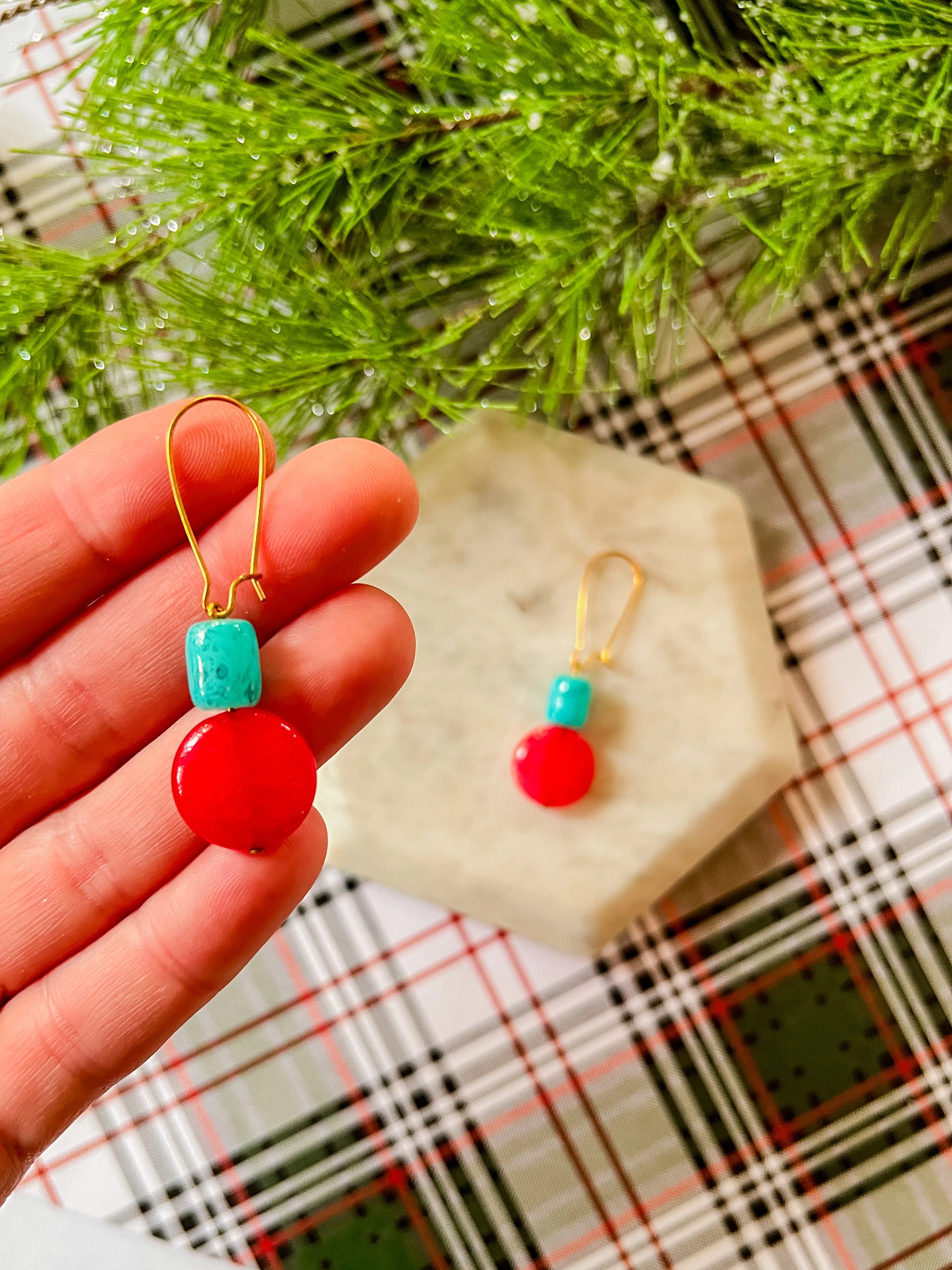 Charlie | Agate   Glass Earrings