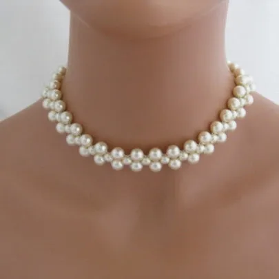 Cheap Graceful Handmade Beaded Pearl Necklace