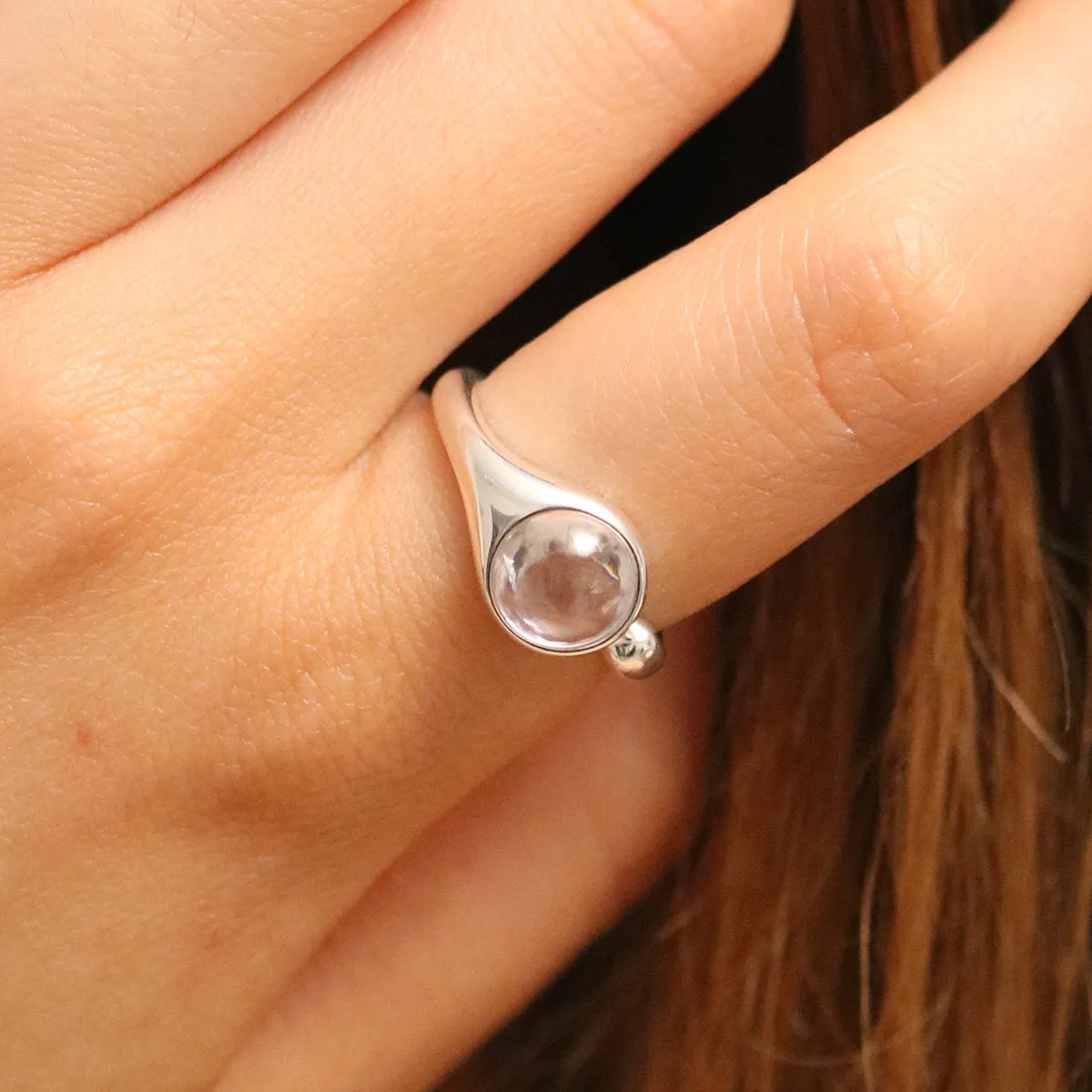 Clear Moonstone Ring