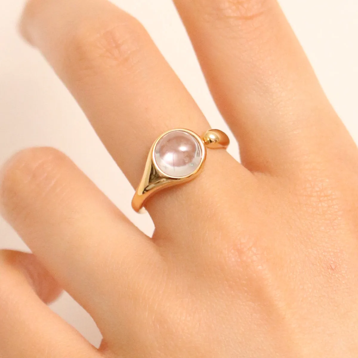 Clear Moonstone Ring