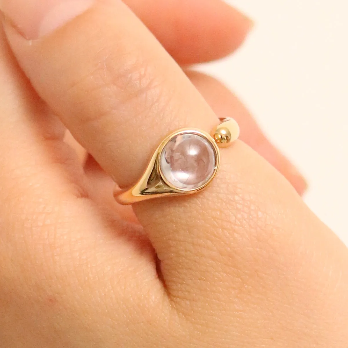 Clear Moonstone Ring