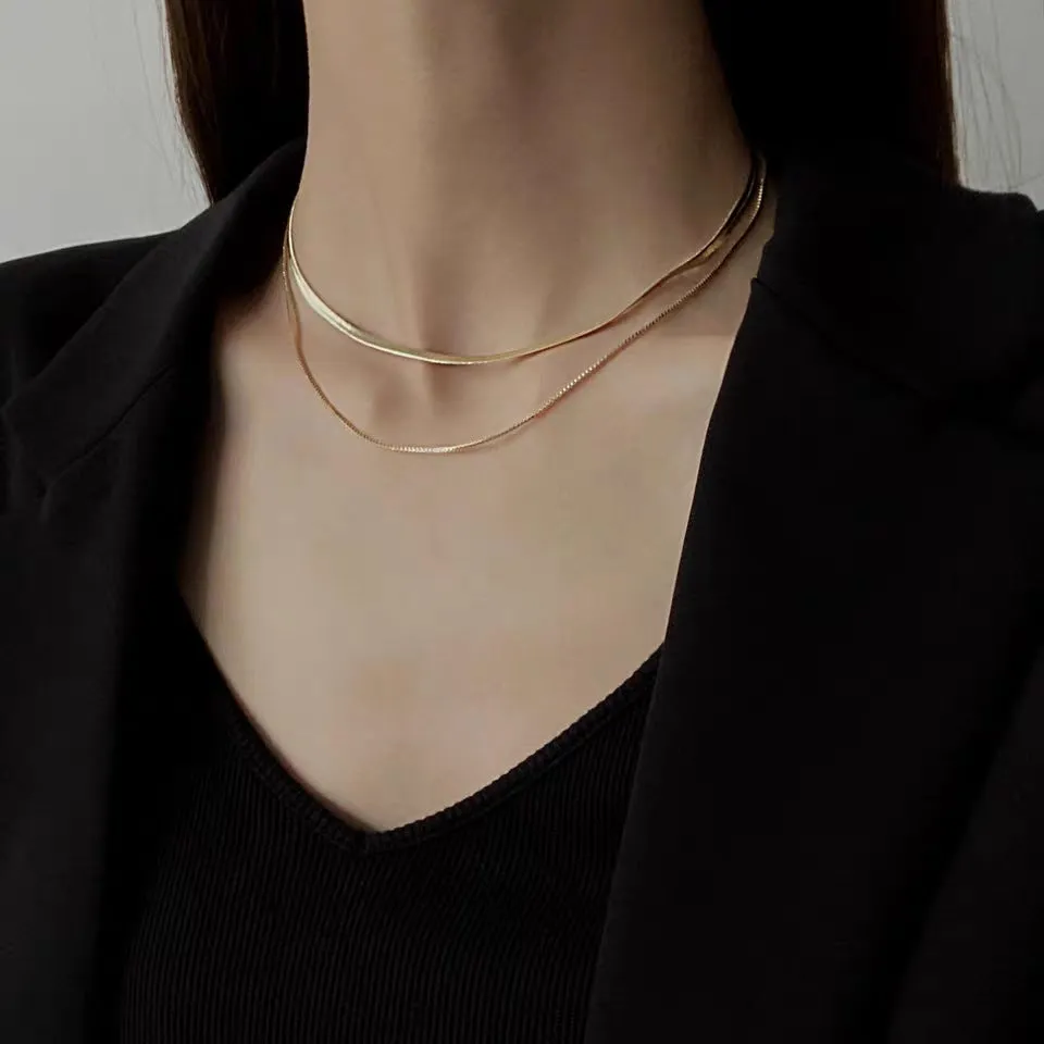 Cold Wind Simple Double-Layer Snake Bone Chain