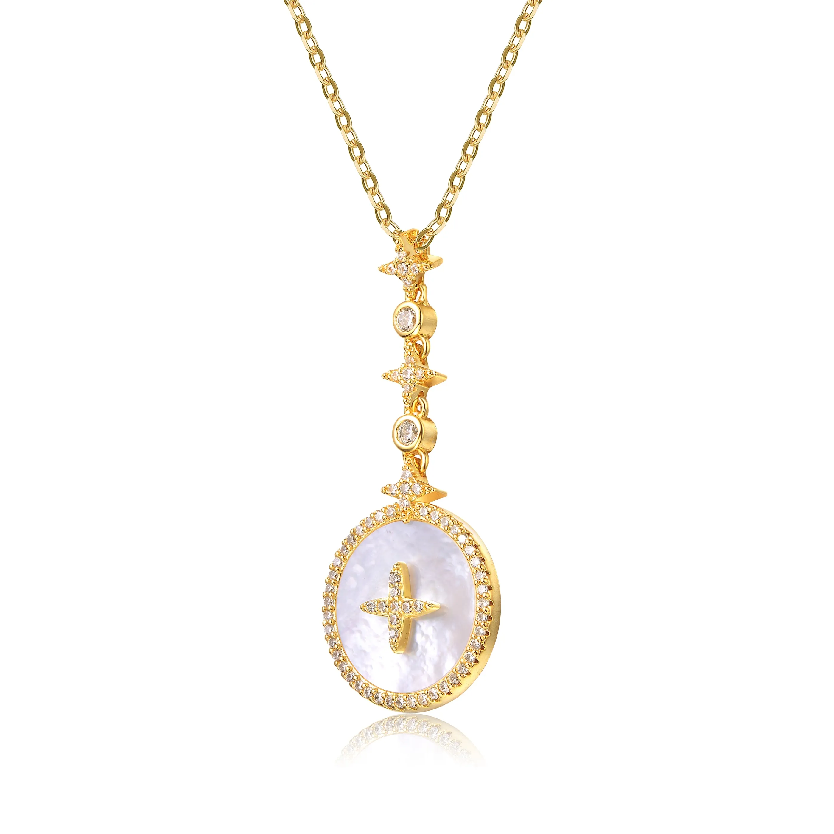 Coralie Opal Compass Pendant Necklace