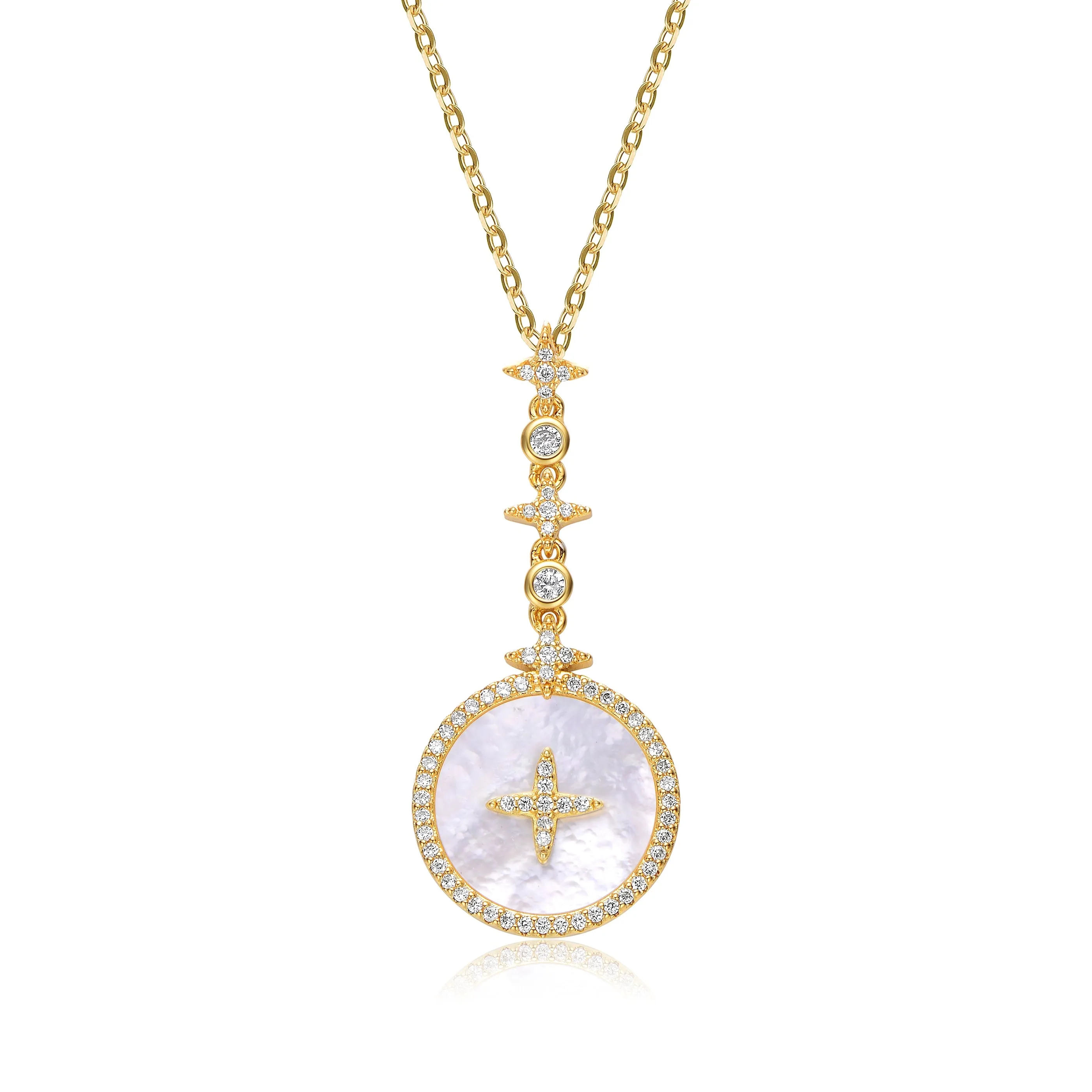 Coralie Opal Compass Pendant Necklace