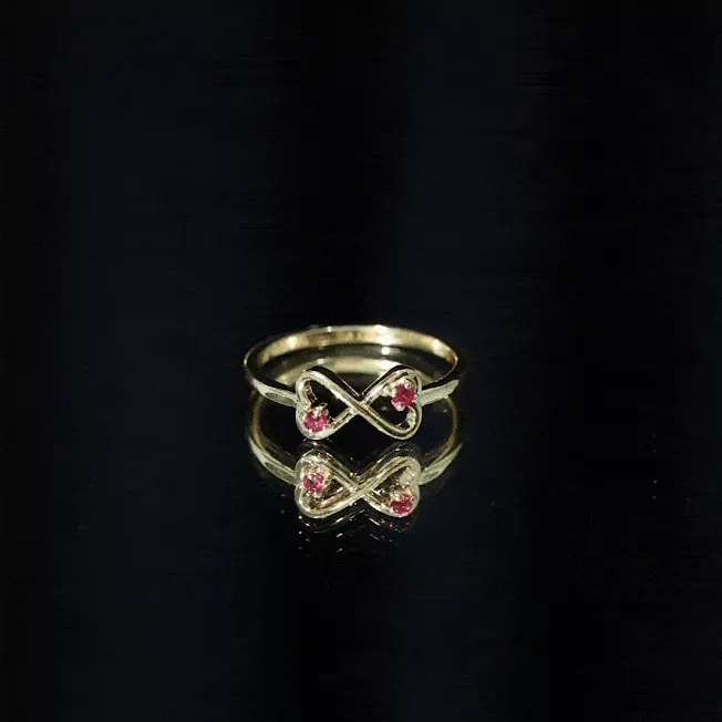 Created Ruby Infinity Heart Promise Ring