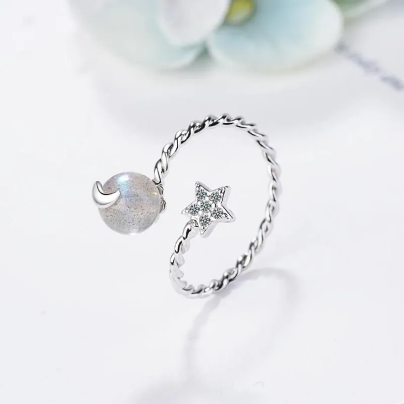 Crystal Heart Fashionable Ring Personality Women Resizable Ring