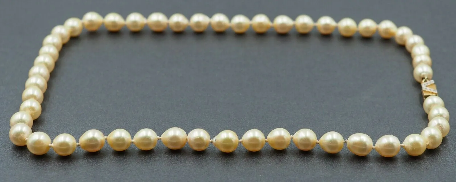 Cultured Pearl Strand Diamond 18ct Yellow & White Gold Clasp Necklace