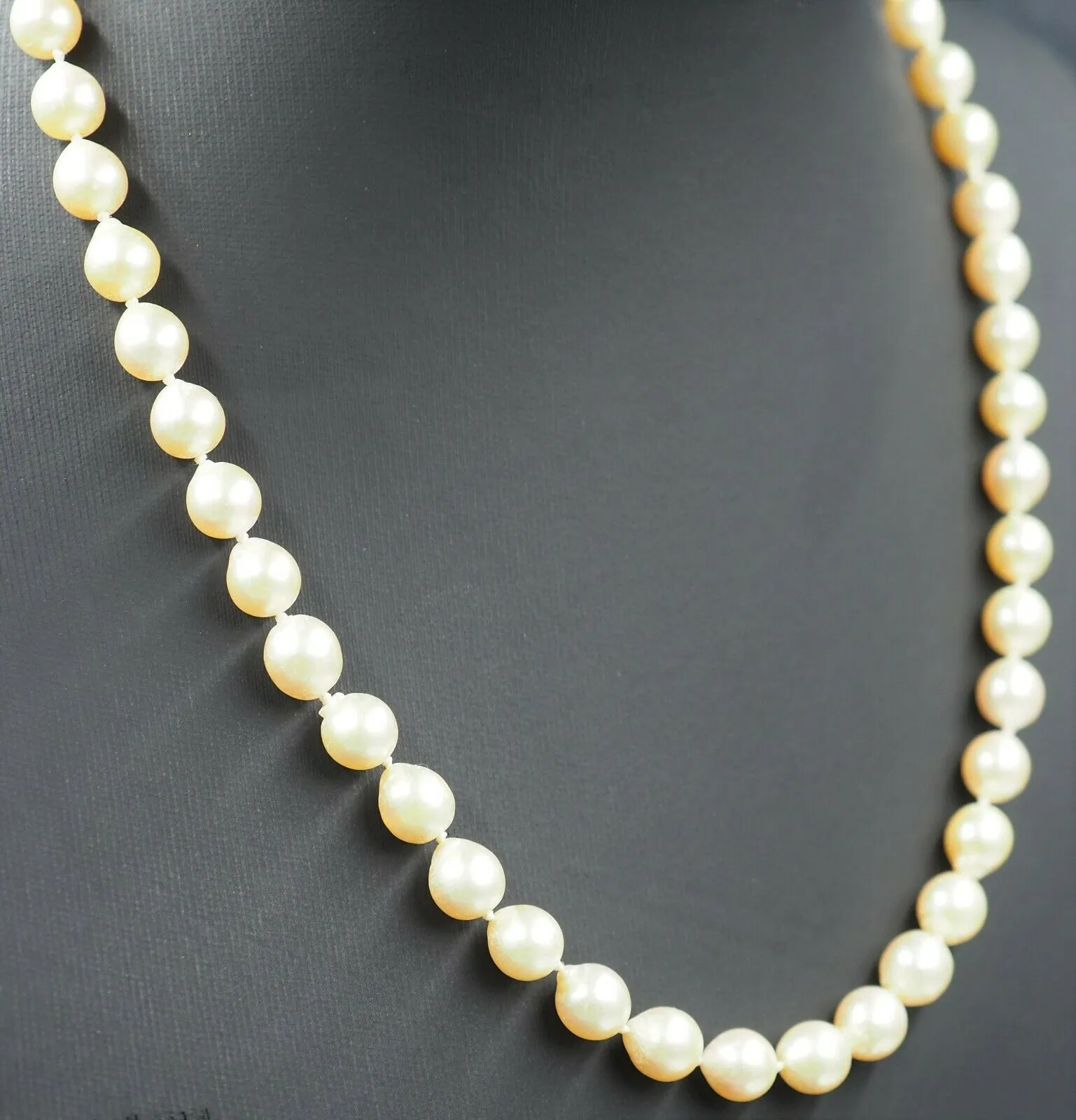 Cultured Pearl Strand Diamond 18ct Yellow & White Gold Clasp Necklace