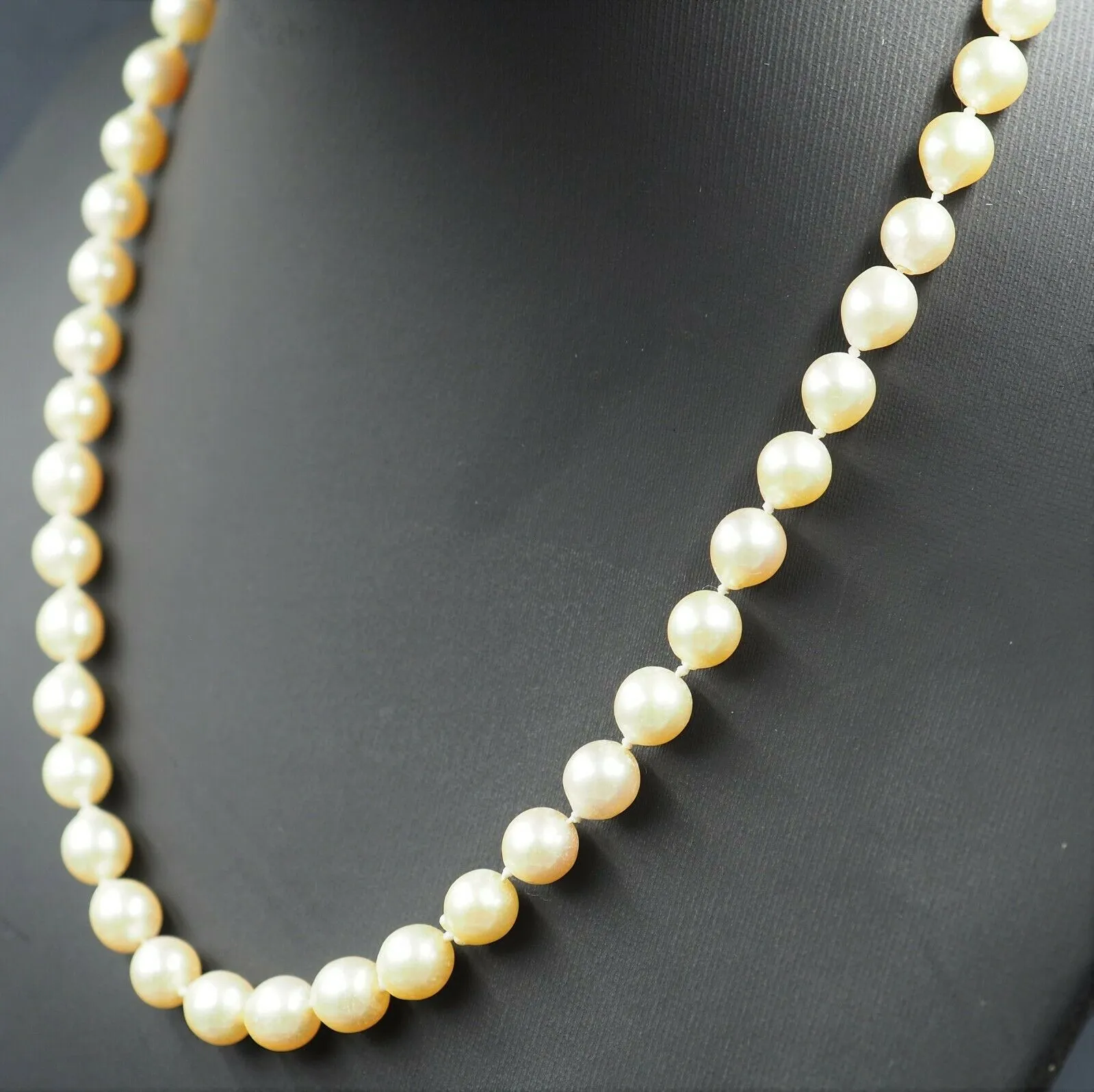 Cultured Pearl Strand Diamond 18ct Yellow & White Gold Clasp Necklace