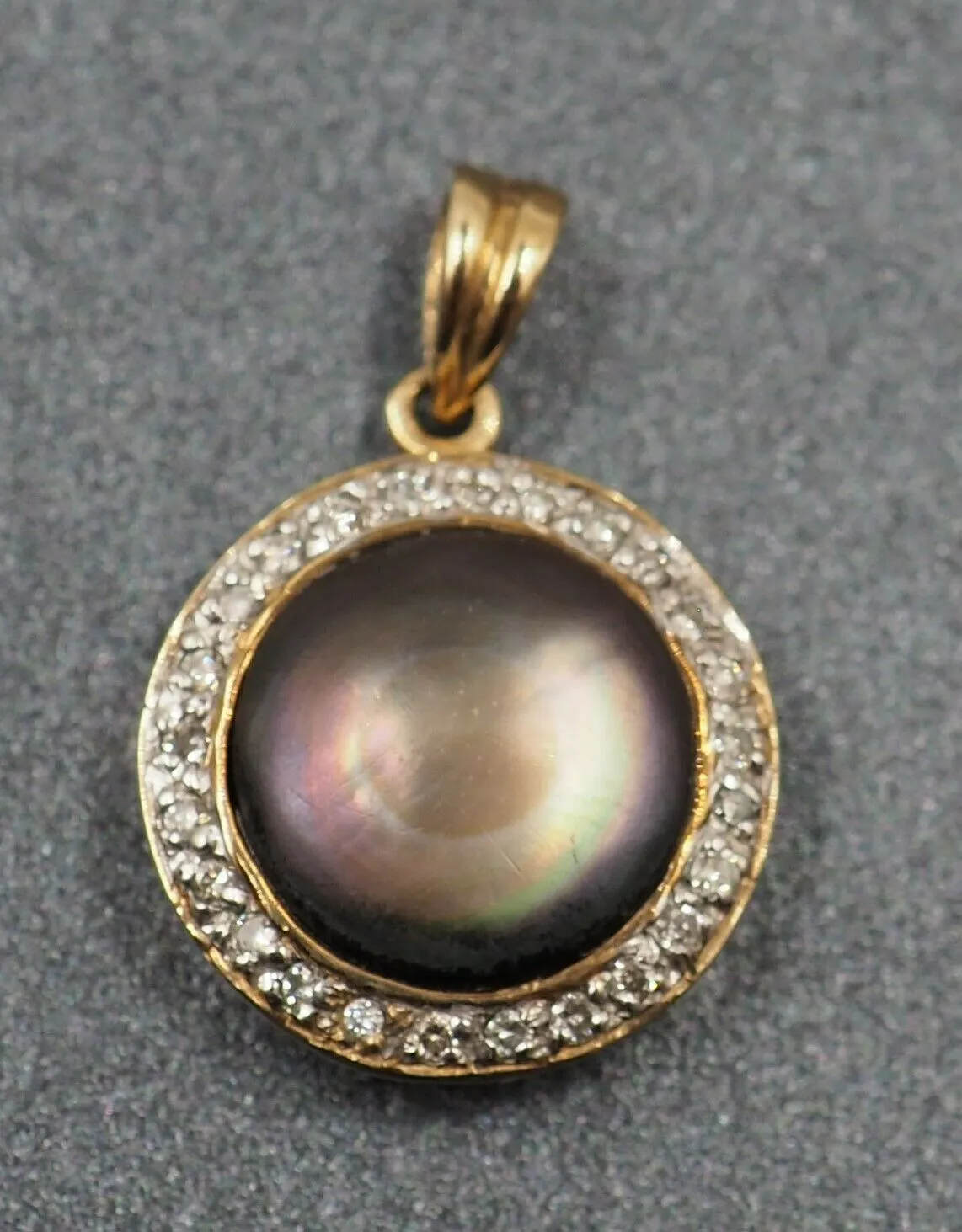 Diamond & Abalone/Paua Shell 9ct Yellow Gold Pendant