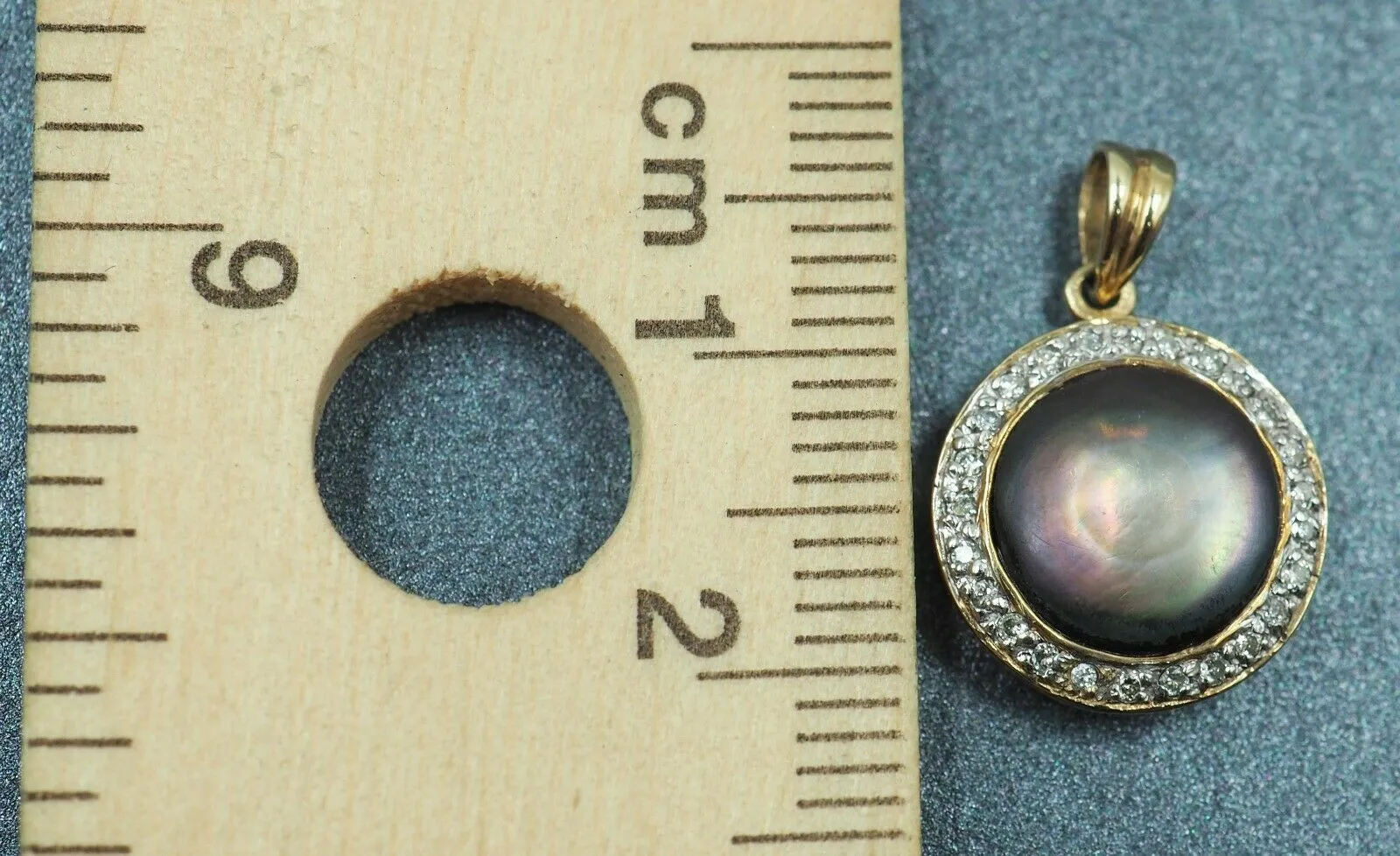 Diamond & Abalone/Paua Shell 9ct Yellow Gold Pendant