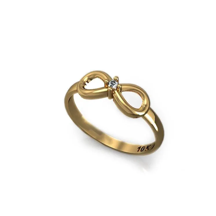 Diamond Infinity Ring Yellow Gold