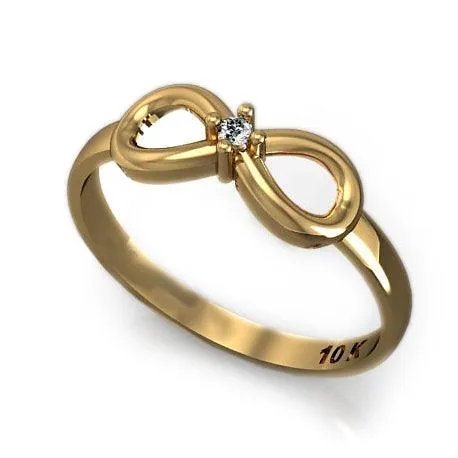 Diamond Infinity Ring Yellow Gold