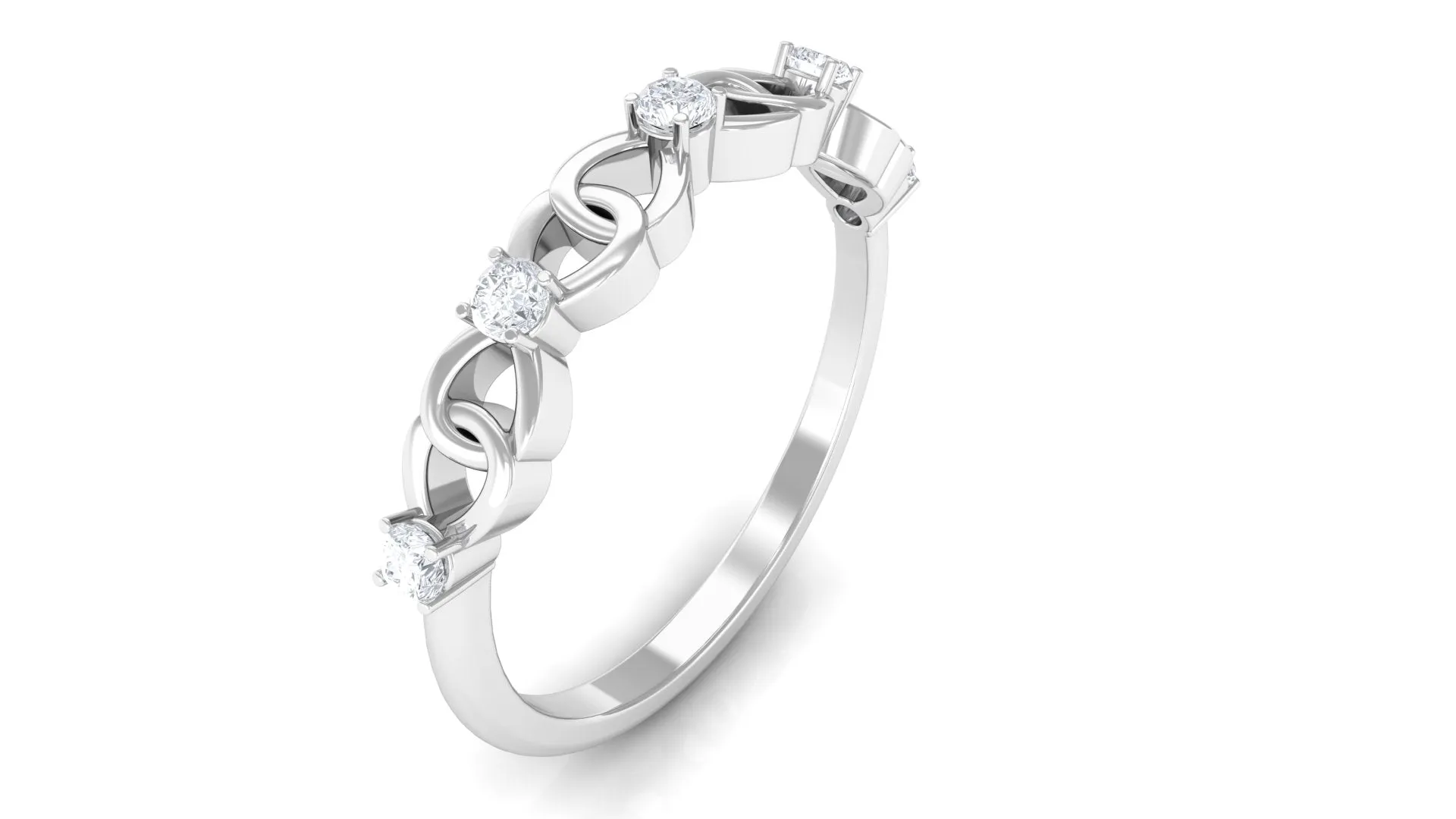 Diamond Interlock Infinity Band Ring