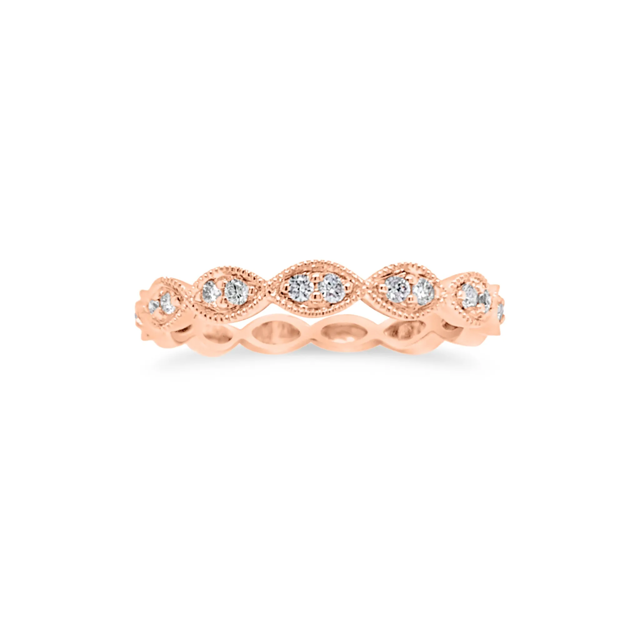 Diamond Stackable Ring with Milgrain