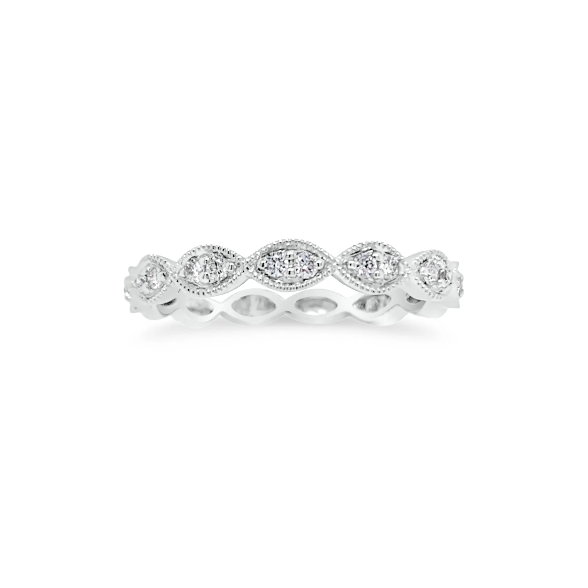 Diamond Stackable Ring with Milgrain