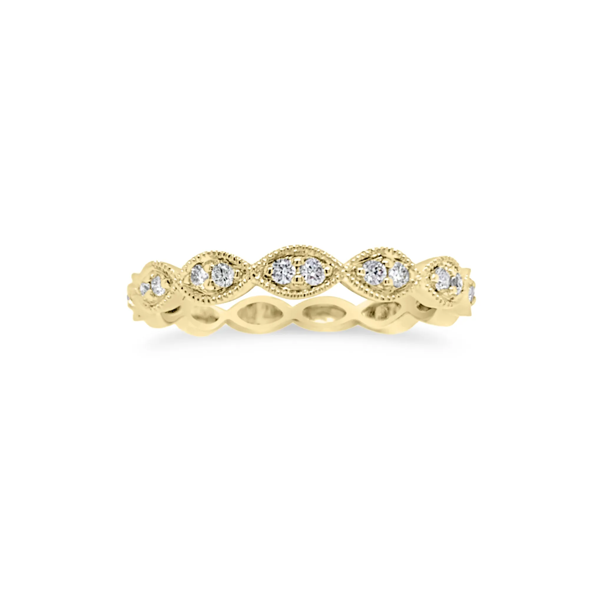 Diamond Stackable Ring with Milgrain