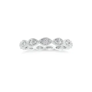 Diamond Stackable Ring with Milgrain