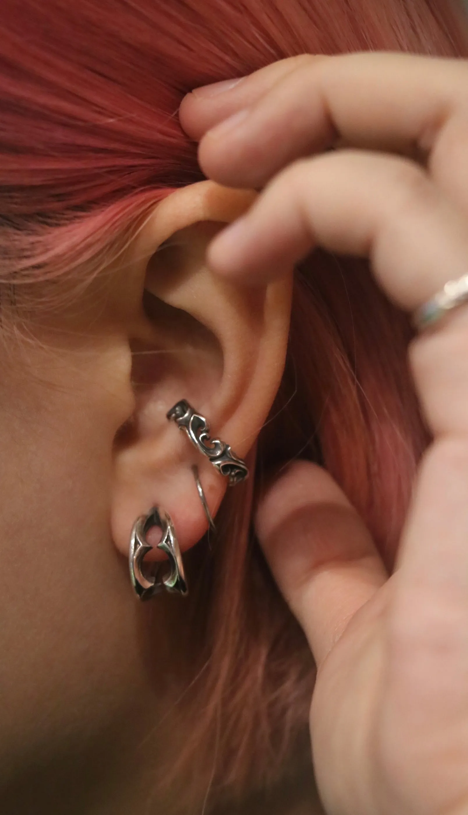 Double Floral Ear Cuff