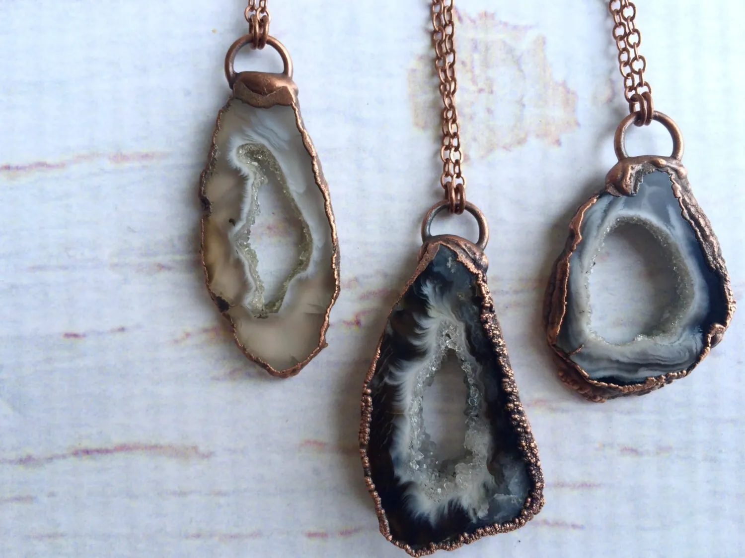 Druzy agate necklace | Geode jewelry