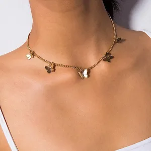 Elegant And Dainty Butterfly Choker Necklace